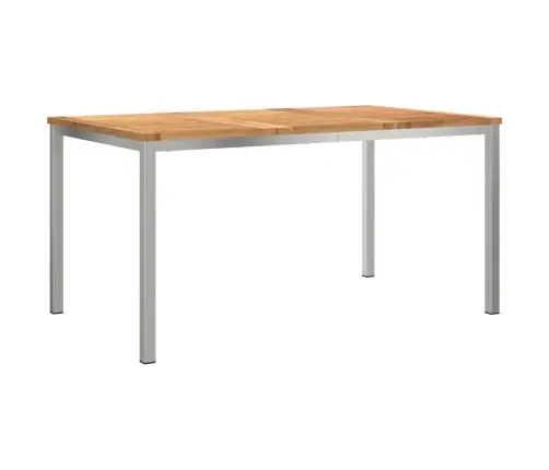 7 Daļīgs Dārza Ēdamistabas Komplekts No Teka Un Nerūsējošā Tērauda Vidaxl