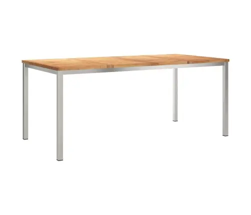 7 Daļu Dārza Galda Komplekts No Teikas Un Nerūsējošā Tērauda Vidaxl