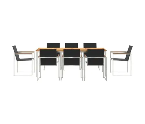 Aia Söögilaudade Komplekt 7 Pcs Pruun Tugev Teakpuit