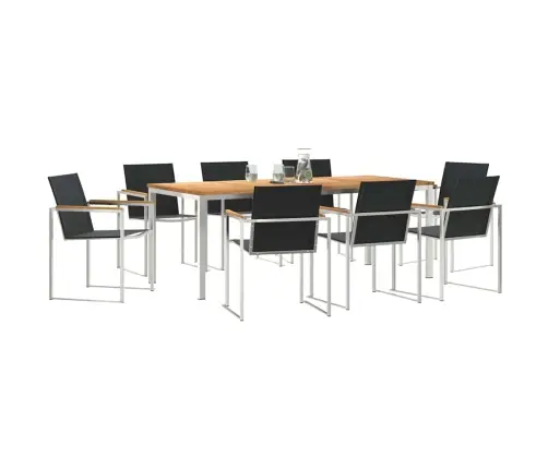 Aia Söögilaudade Komplekt 7 Pcs Pruun Tugev Teakpuit