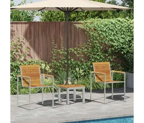 Päikeselamelda 3-Isik 3 Pcs Pruun 200X60X88Cm Akatsiapuit