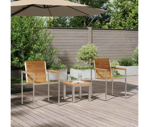 Päikeselamelda 3-Isik 3 Pcs Pruun 200X60X88Cm Akatsiapuit