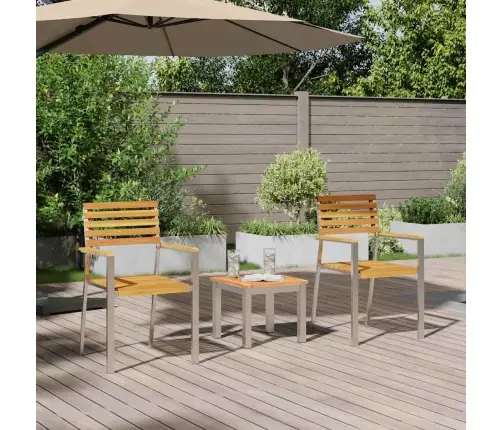 Sodo Valgomojo Komplektas 3 Pcs Ruda Kietos Akacijos Mediena