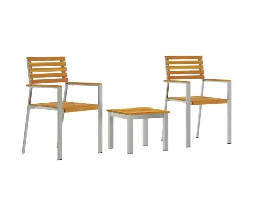 Sodo Valgomojo Komplektas 3 Pcs Ruda Kietos Akacijos Mediena