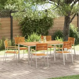 Sodo Kėdė 6 Pcs Ruda 56 X 54.5 X 87Cm Akacijos Medienos Masyvas