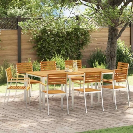 Dārza Krēsls 8 Pcs Brūna 56 X 54.5 X 87Cm Akācijas Masīvkoks Vidaxl