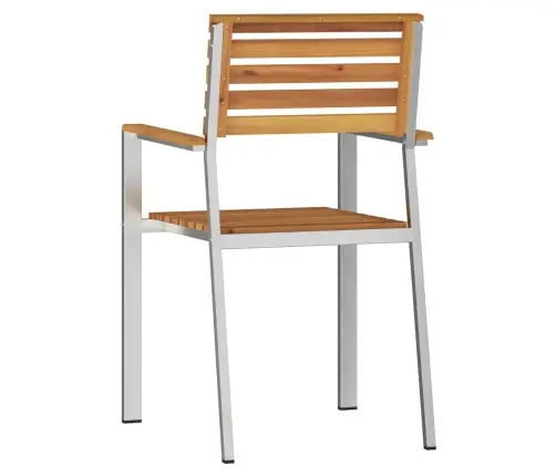 Sodo Kėdė 8 Pcs Ruda 56 X 54.5 X 87Cm Akacijos Medienos Masyvas