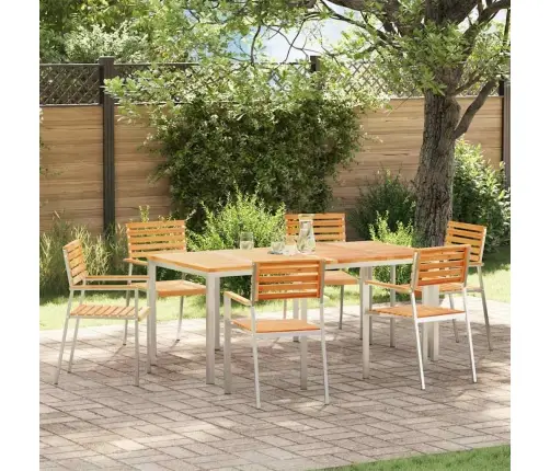 Saliekamo Dārza Krēslu 6 Gab Ik 54.5X56X89 Cm Masīvs Koks Tīkkoks Vidaxl