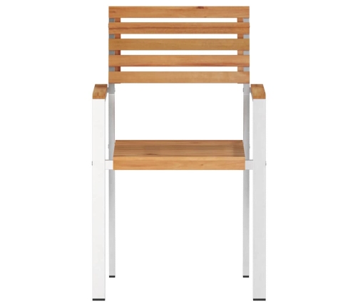 Saliekamie Dārza Krēsli 8 Gab 54.5X56X89 Cm Masīvs Koks Tīkkoks Vidaxl