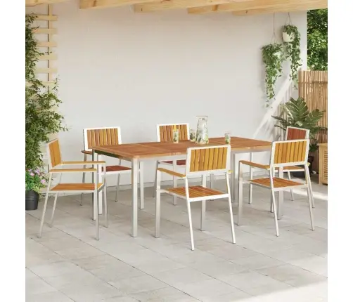 Saliekamie Dārza Krēsli 6 Gab 54.5X56X87 Cm Robusts Akācijas Koks Vidaxl