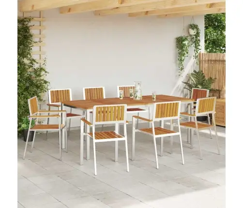 Saliekamie Dārza Krēsli 8 Gab 54.5X56X87 Cm Ciets Akācijas Koks Vidaxl