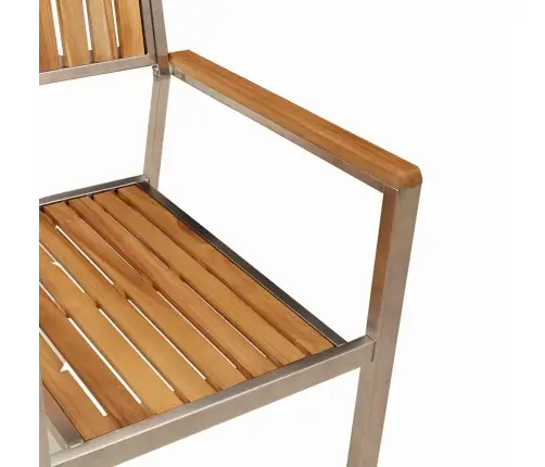 Sodo Kėdė 8 Pcs Ruda 56 X 54,5 X 87 Cm Kieto Teka Medžio