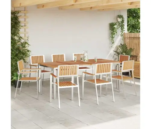 Sodo Kėdė 8 Pcs Ruda 56 X 54,5 X 87 Cm Kieto Teka Medžio