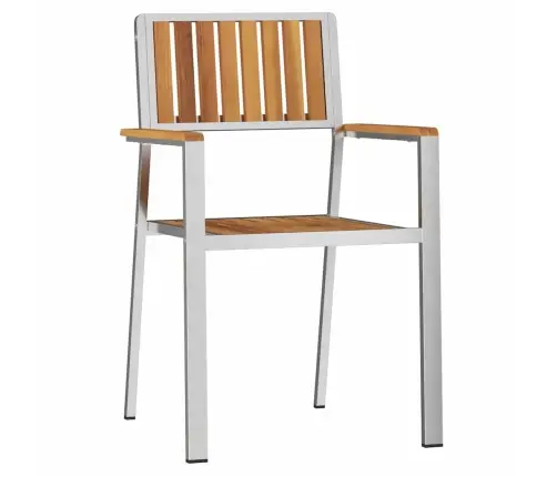 Sodo Kėdė 8 Pcs Ruda 56 X 54,5 X 87 Cm Kieto Teka Medžio