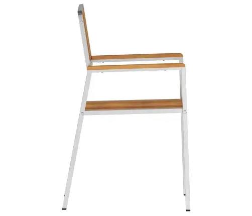 Sodo Kėdė 8 Pcs Ruda 56 X 54,5 X 87 Cm Kieto Teka Medžio