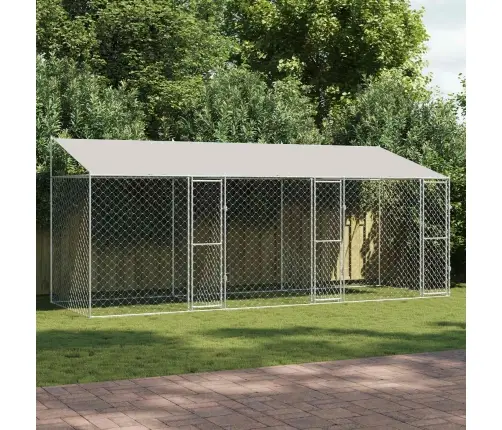 Šuo Narvas Su Stogu Sidabro 600 X 200 X 258 Cm Plienas Ir Pe