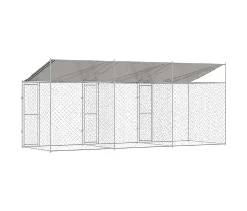 Šuo Narvas Su Stogu Sidabro 600 X 200 X 258 Cm Plienas Ir Pe