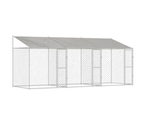 Šuo Narvas Su Stogu Sidabro 600 X 200 X 258 Cm Plienas Ir Pe