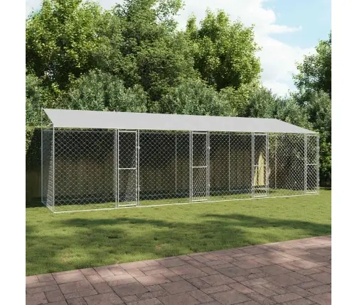 Šuo Narvas Su Stogu Sidabro 800 X 200 X 258 Cm Plienas Ir Pe