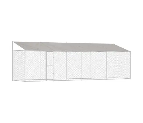 Suņu Būris Sudraba 800 X 200 X 256 Cm Cinkots Tērauds
