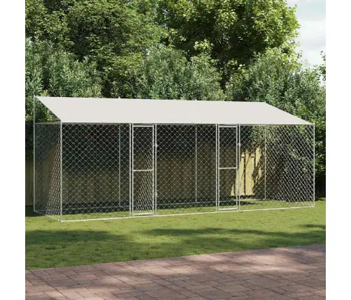 Suņu Būris Sudraba 600 X 200 X 256 Cm Cinkots Tērauds