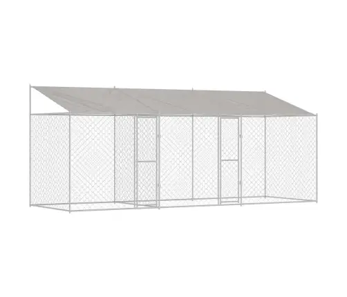 Suņu Būris Sudraba 600 X 200 X 256 Cm Cinkots Tērauds