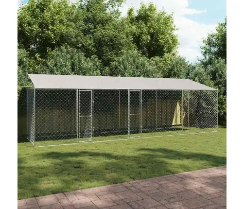 Suņu Būris Sudraba 800 X 200 X 256 Cm Cinkots Tērauds