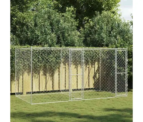 Suņu Būris Sudraba 400 X 200 X 200 Cm Cinkots Tērauds