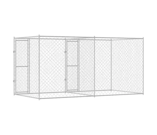 Suņu Būris Sudraba 400 X 200 X 200 Cm Cinkots Tērauds