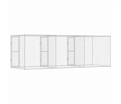 Suņu Būris Sudraba 600 X 200 X 200 Cm Cinkots Tērauds