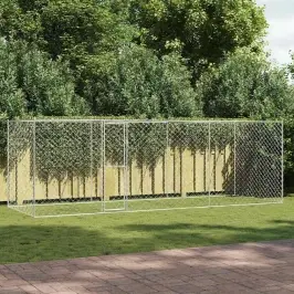 Suņu Būris Sudraba 600 X 200 X 200 Cm Cinkots Tērauds Vidaxl Suņu Būris Sudraba 600 X 200 X 200 Cm Cinkots Tērauds Vidaxl