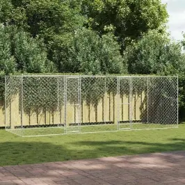 Suņu Būris Sudraba 600 X 200 X 200 Cm Cinkots Tērauds Vidaxl Suņu Būris Sudraba 600 X 200 X 200 Cm Cinkots Tērauds Vidaxl