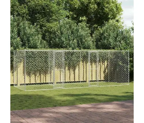 Suņu Būris Sudraba 600 X 200 X 200 Cm Cinkots Tērauds