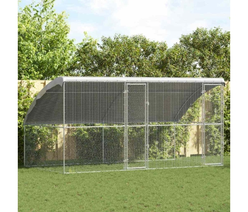 Vištų Narvas Sidabro 400 X 200 X 198.5 Cm Cinkuota Plienas