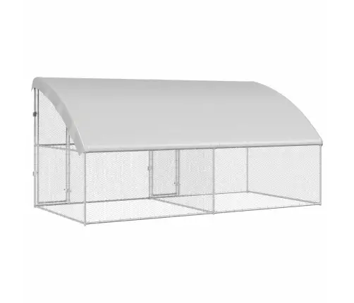 Vistu Būris Sudraba 400 X 200 X 198.5 Cm Cinkots Tērauds Vidaxl