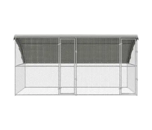 Vistu Būris Sudraba 400 X 200 X 198.5 Cm Cinkots Tērauds Vidaxl