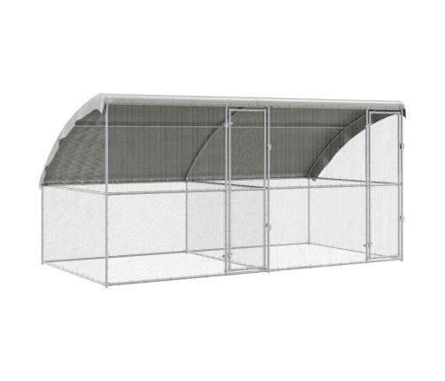 Vištų Narvas Sidabro 400 X 200 X 198.5 Cm Cinkuota Plienas