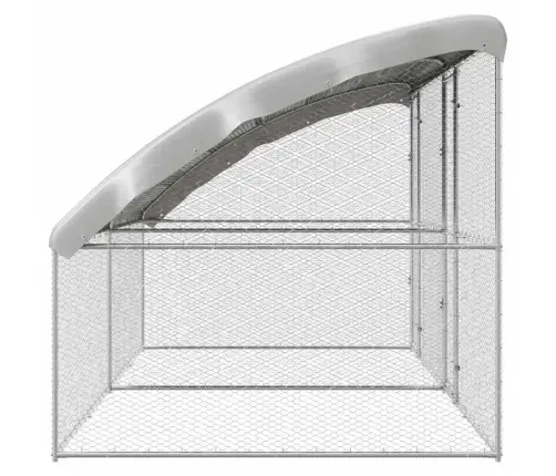 Vistu Būris Sudraba 400 X 200 X 198.5 Cm Cinkots Tērauds Vidaxl