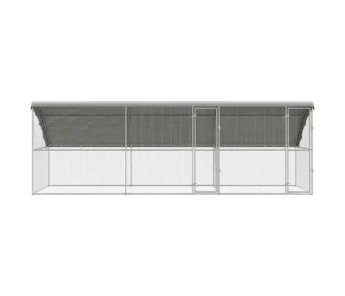 Vistu Būris Sudraba 600 X 200 X 198.5 Cm Cinkots Tērauds Vidaxl Vistu Būris Sudraba 600 X 200 X 198.5 Cm Cinkots Tērauds Vidaxl