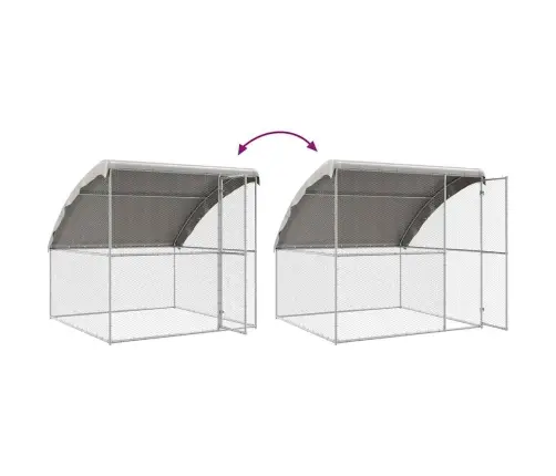 Vistu Būris Sudraba 600 X 200 X 198.5 Cm Cinkots Tērauds Vidaxl Vistu Būris Sudraba 600 X 200 X 198.5 Cm Cinkots Tērauds Vidaxl