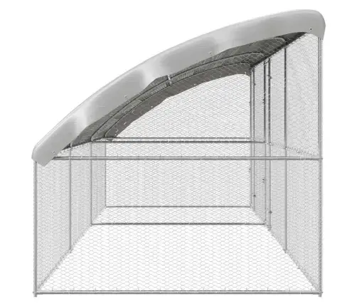 Vistu Būris Sudraba 600 X 200 X 198.5 Cm Cinkots Tērauds Vidaxl Vistu Būris Sudraba 600 X 200 X 198.5 Cm Cinkots Tērauds Vidaxl