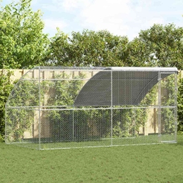 Vištų Narvas Sidabro 400 X 200 X 198.5 Cm Galvanizuotas Plienas