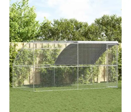 Vištų Narvas Sidabro 400 X 200 X 198.5 Cm Galvanizuotas Plienas