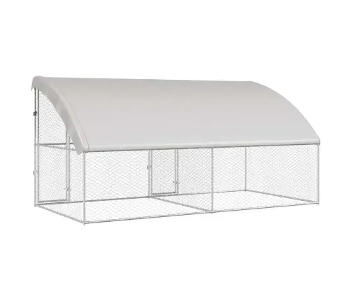 Suņu Būda Ar Uzglabāšanu 2 Pcs Sudraba 4 X 2 X 2 M Tērauds Vidaxl