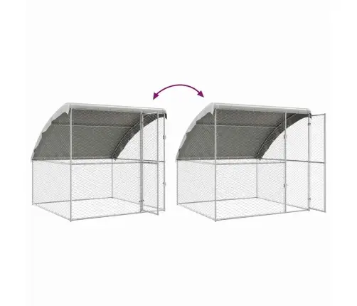 Suņu Būda Ar Uzglabāšanu 2 Pcs Sudraba 4 X 2 X 2 M Tērauds Vidaxl