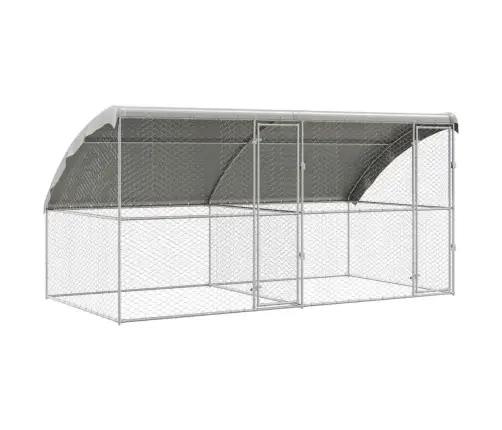 Suņu Būda Ar Uzglabāšanu 2 Pcs Sudraba 4 X 2 X 2 M Tērauds Vidaxl