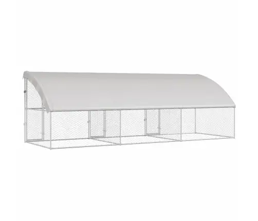 Suņu Būda Ar Uzglabāšanu 3 Pcs Sudraba 6 X 2 X 2 M Tērauds Vidaxl