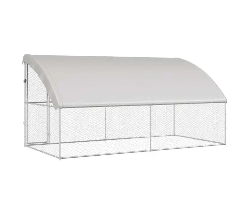 Suņu Būda Ar Uzglabāšanu 2 Pcs Sudraba 4 X 2 X 2 M Tērauds Vidaxl