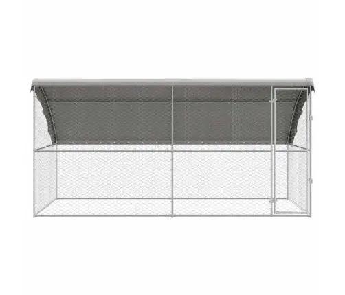 Suņu Būda Ar Uzglabāšanu 2 Pcs Sudraba 4 X 2 X 2 M Tērauds Vidaxl