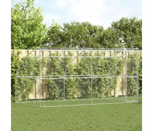Suņu Būda Ar Uzglabāšanu 2 Pcs Sudraba 4 X 2 X 2 M Tērauds Vidaxl